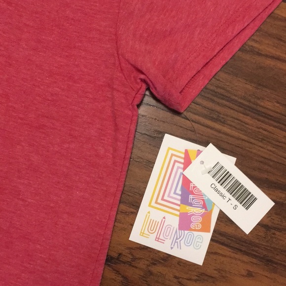 NWT Heathered Pink-Red Scoopneck Tee, size S - Picture 3 of 5